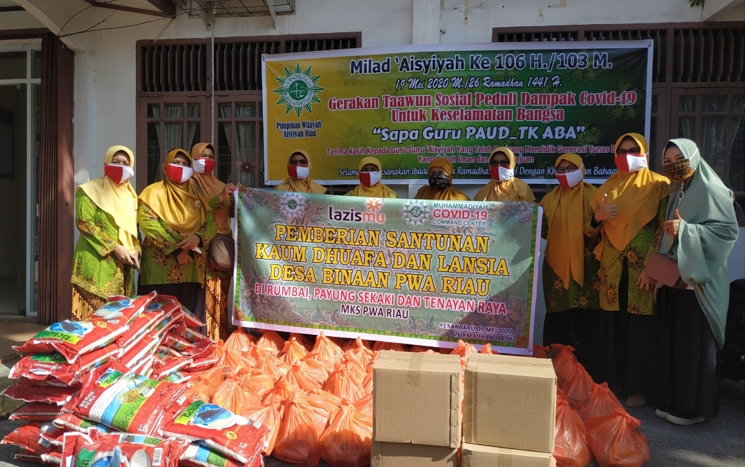 Berikan 423 Paket Sembako, PW Aisyiyah Riau Sapa Guru PAUD dan TK Binaan di Riau