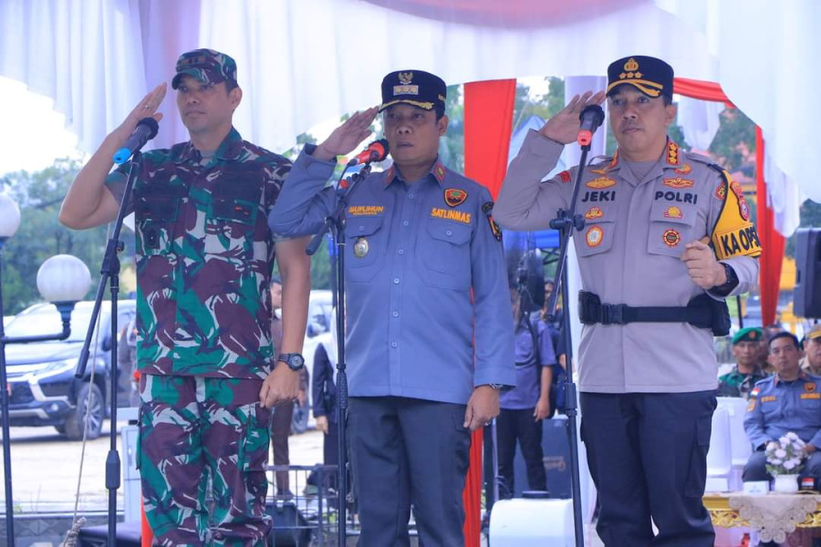 Wujudkan Pemilu Damai, Pj Wali Kota Pekanbaru Pimpin Apel Pasukan Satlinmas