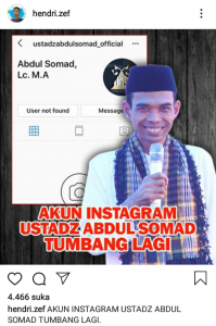 Tak Sampai 24 Jam, Akun Instagram Ustaz Abdul Somad Tumbang Lagi