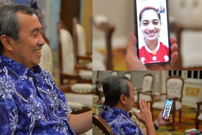 Gubernur Riau Video Call Leani Ratri Oktila Peraih Dua Emas Paralimpiade Tokyo