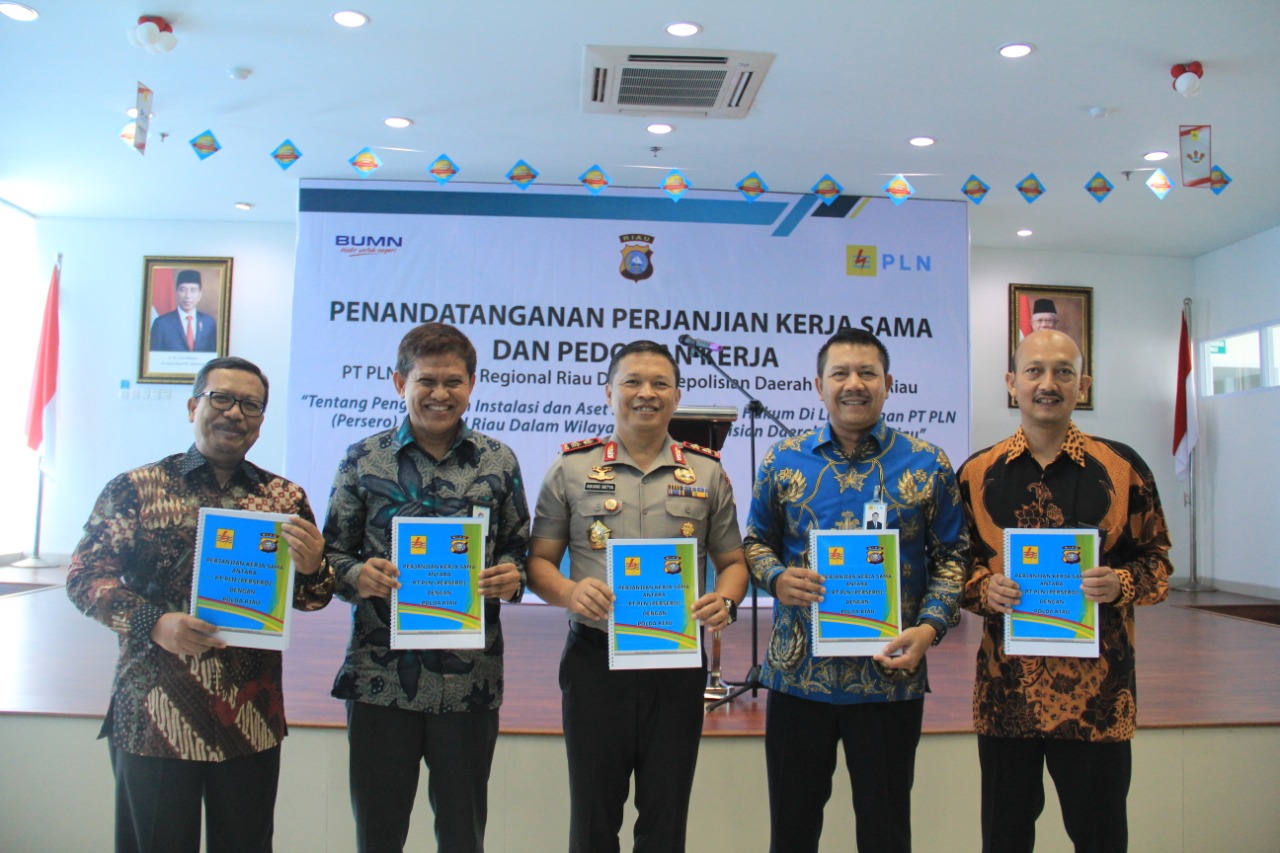 PLN dan Polda Riau Tandatangani PKS Terkait Pengamanan Instalasi dan Aset serta Penegakan Hukum
