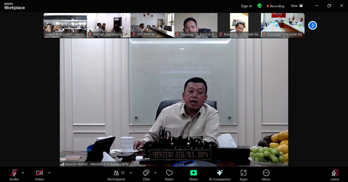 Menteri Nusron Beri Arahan Penataan SDM Kantor Wilayah BPN NTB dan Bengkulu