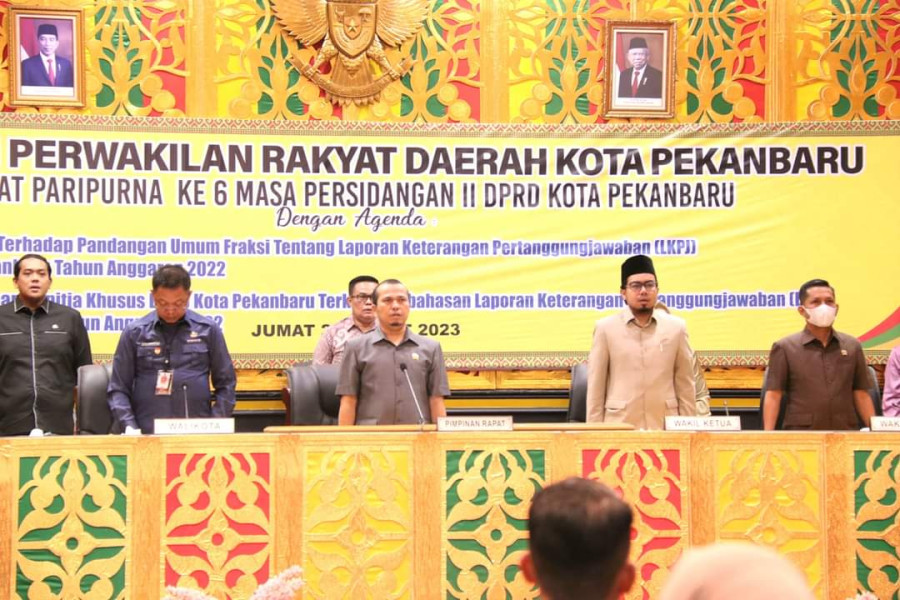 Ranperda LKPj Kepala Daerah Pekanbaru Tahun 2022 Disahkan DPRD