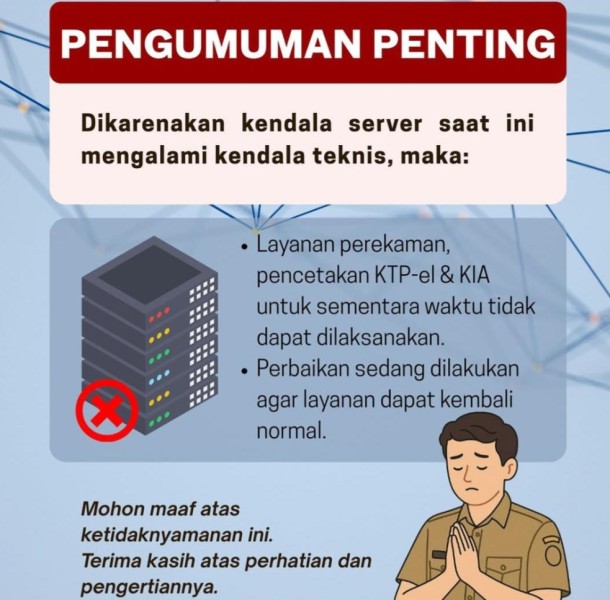 Layanan dan Percetakan KTP -el di Pekanbaru Dihentikan Sementara