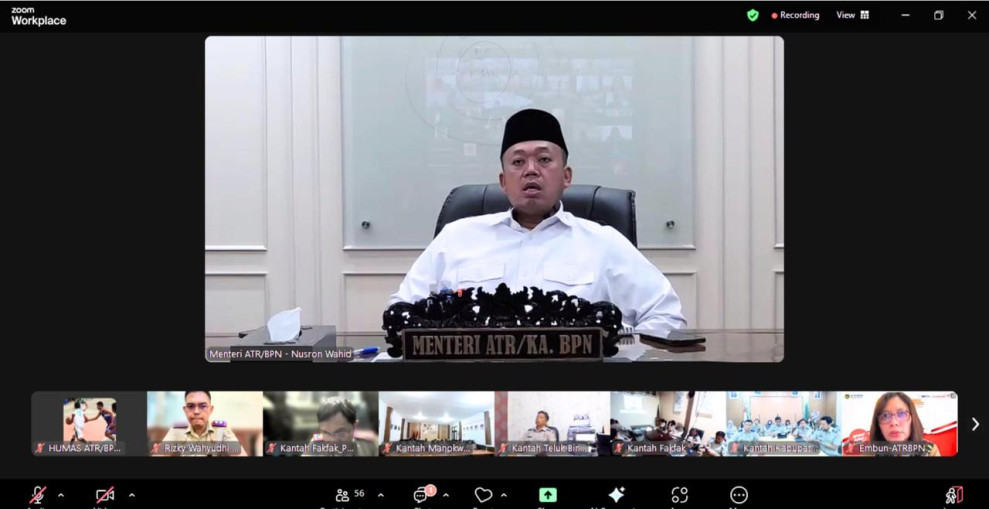 Menteri Nusron Tekankan Pembenahan Pelayanan Publik kepada Kanwil BPN Papua Barat dan Sumbar